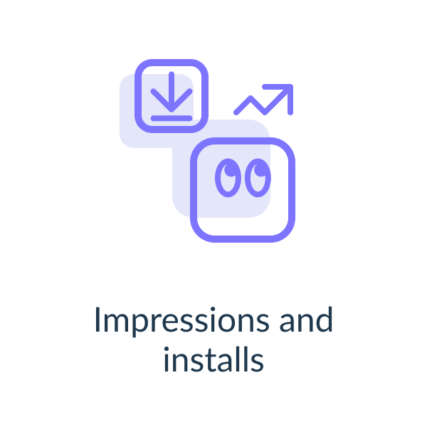 Impressions and installs Impressions and installs