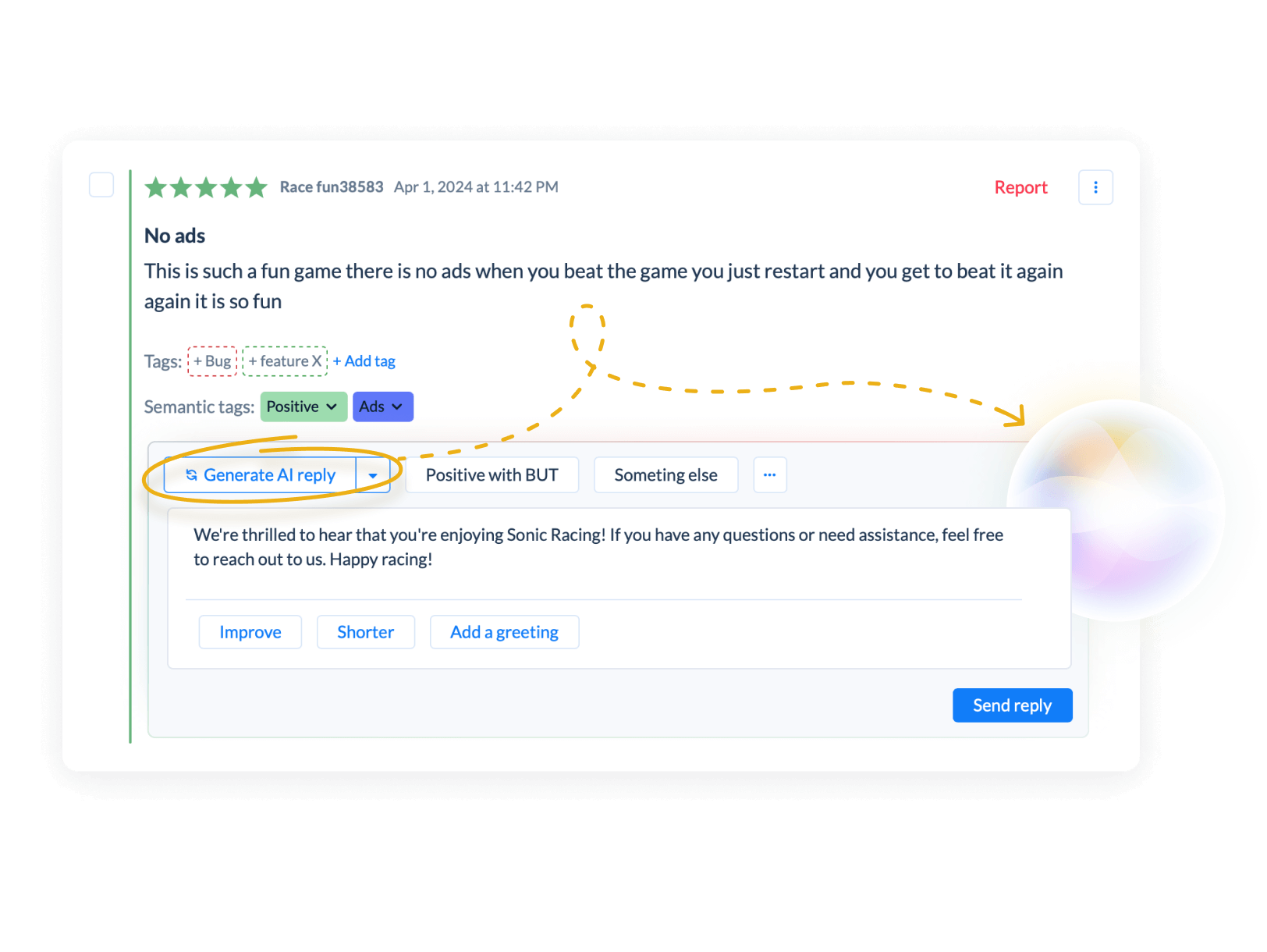 Reply to app reviews